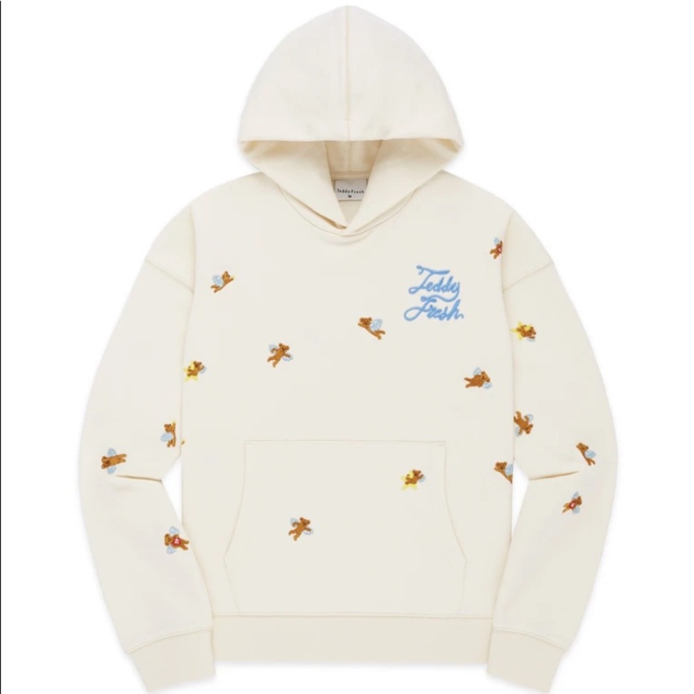 Teddy Fresh NWT Women’s Angel Bear Hoodie in Bone - Picture 1 of 9